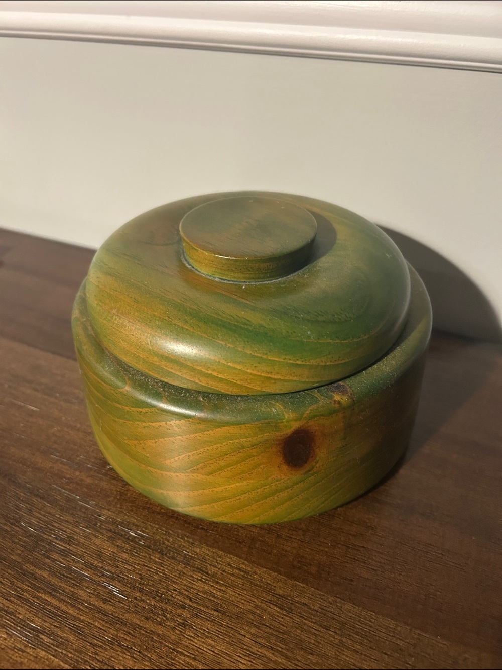 Green  Wood Decorative Lidded Box